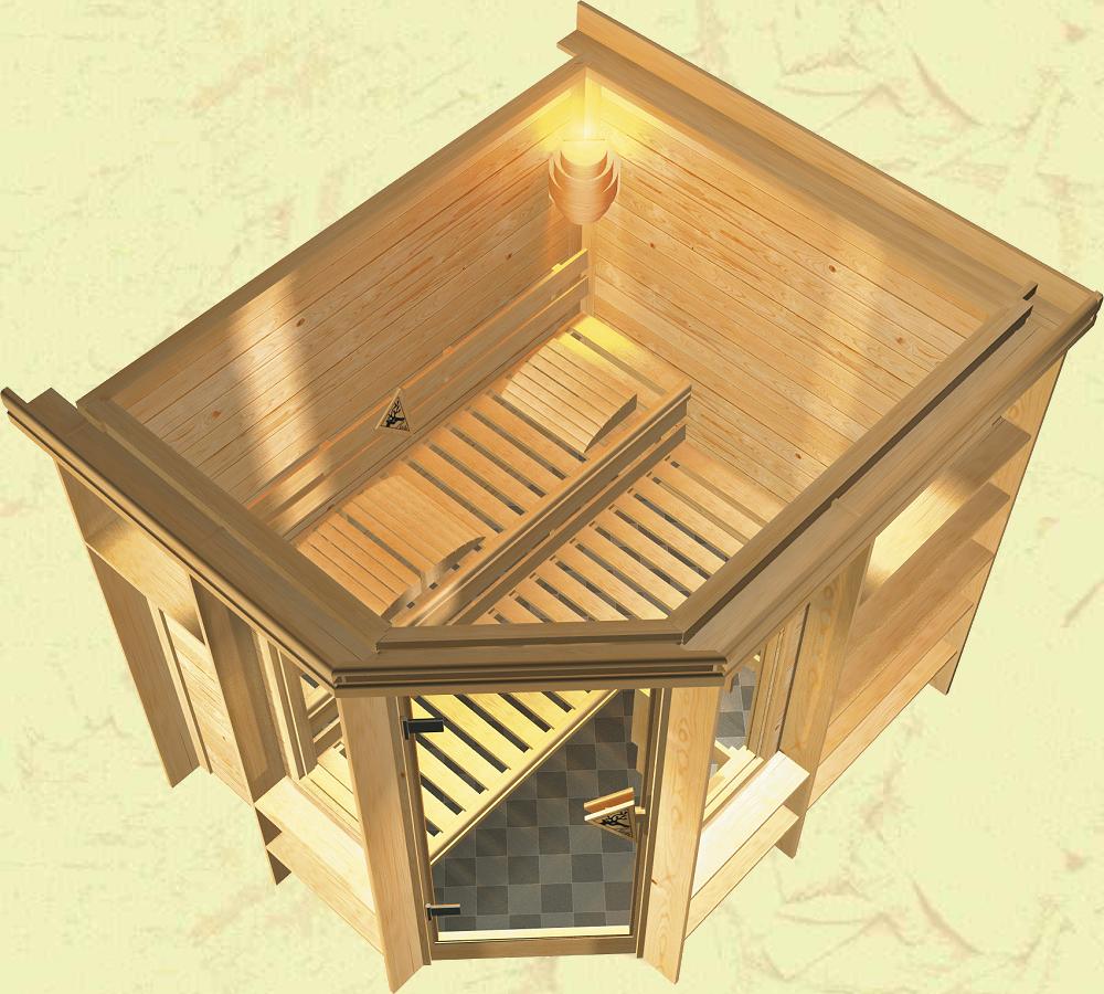 Sauna Bausatz als Glasfrontsauna